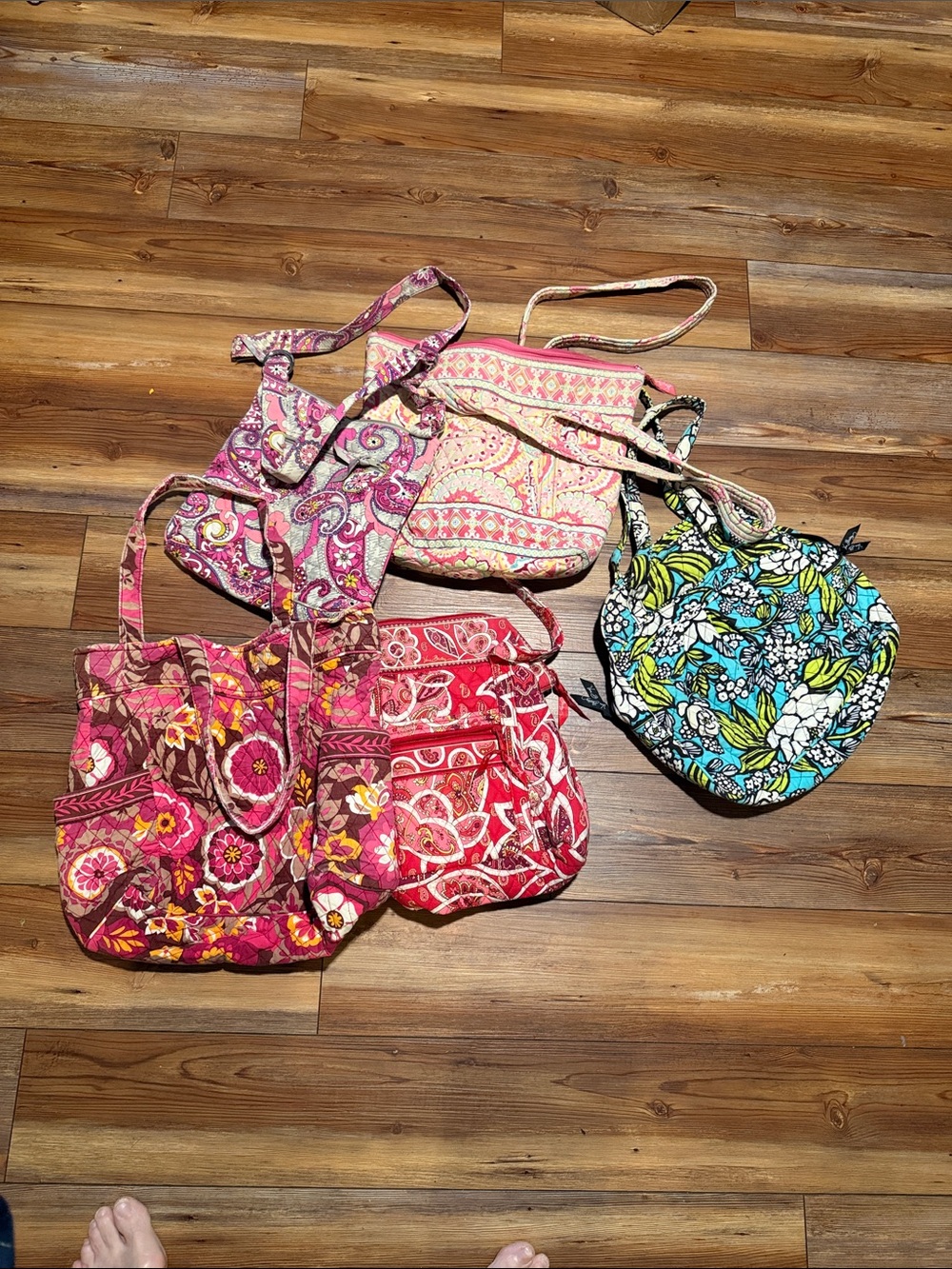 Vera Bradley Quilted Floral Crossbody and Tote Collection - Pink, Red, Teal